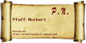 Pfaff Norbert névjegykártya