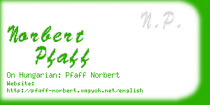 norbert pfaff business card